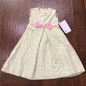 Lavender Blue Polka Dot Dress with Pink Bow 2T NWT